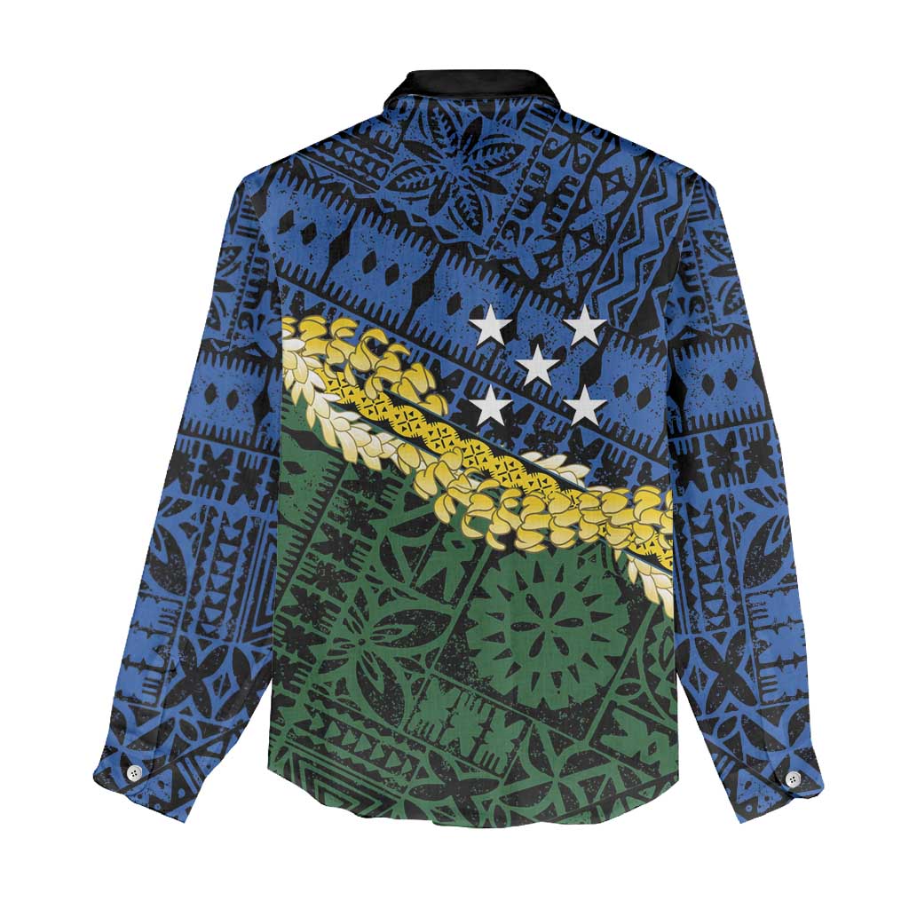 Halo Olaketa Solomon Islands Tapa Pattern Women Casual Shirt LT14 - Polynesian Pride