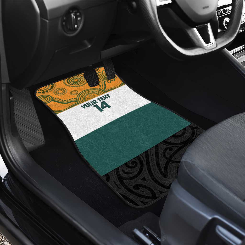 AUNZ Rugby Custom Car Mats Australia Kangaroo New Zealand Silver Fern - Polynesian Pride