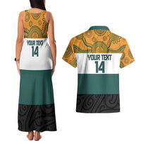 AUNZ Rugby Custom Couples Matching Tank Maxi Dress and Hawaiian Shirt Australia Kangaroo New Zealand Silver Fern - Polynesian Pride