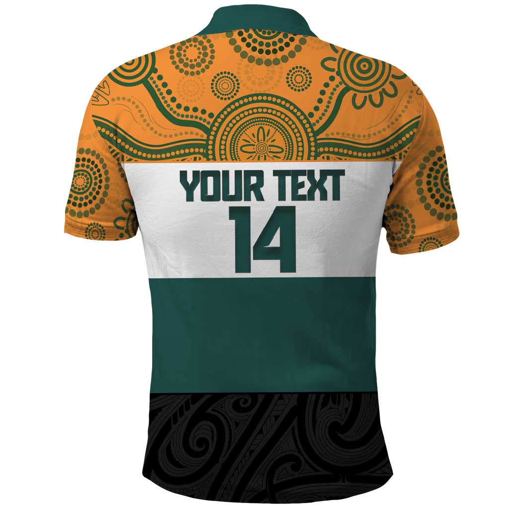 AUNZ Rugby Custom Polo Shirt Australia Kangaroo New Zealand Silver Fern - Polynesian Pride