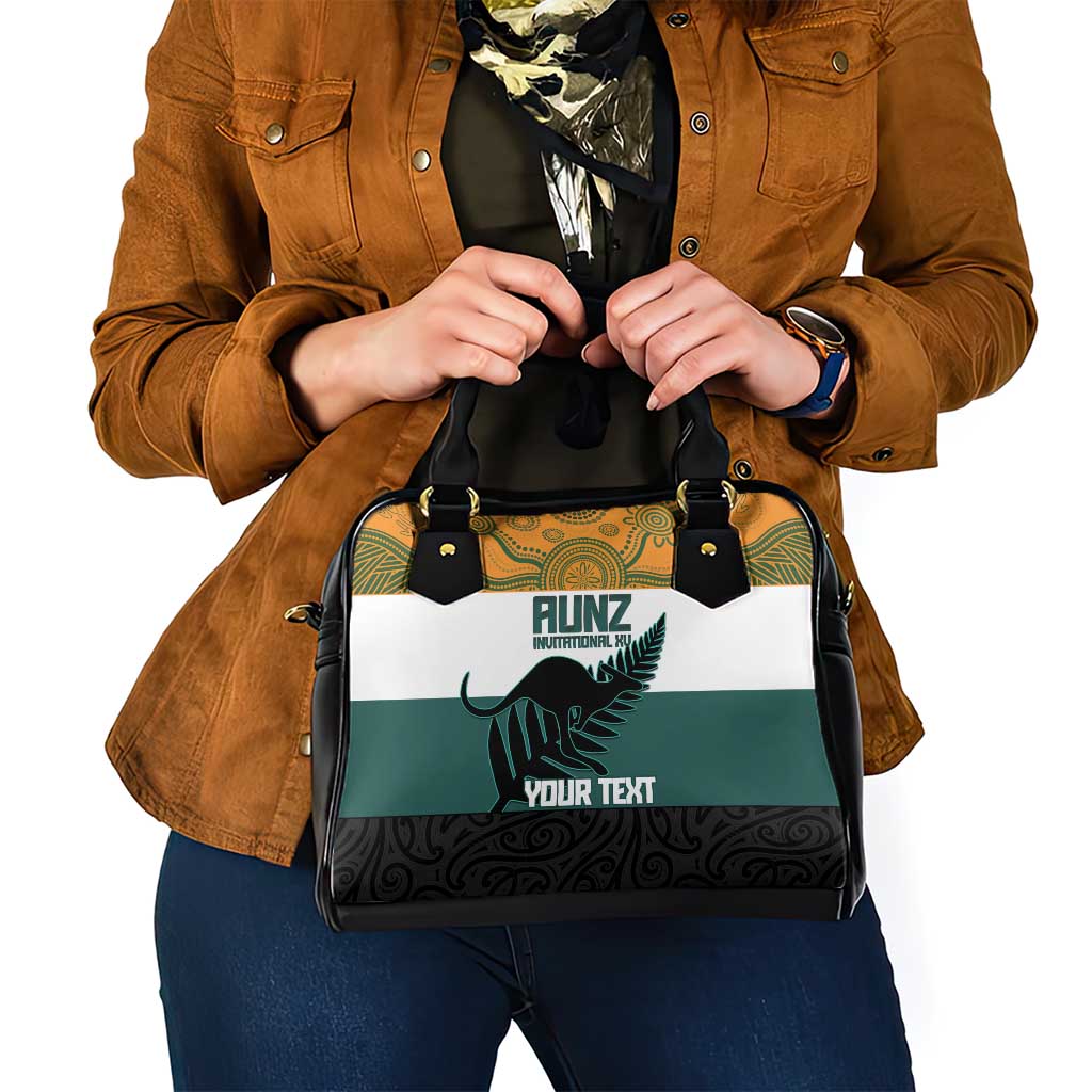 AUNZ Rugby Custom Shoulder Handbag Australia Kangaroo New Zealand Silver Fern - Polynesian Pride