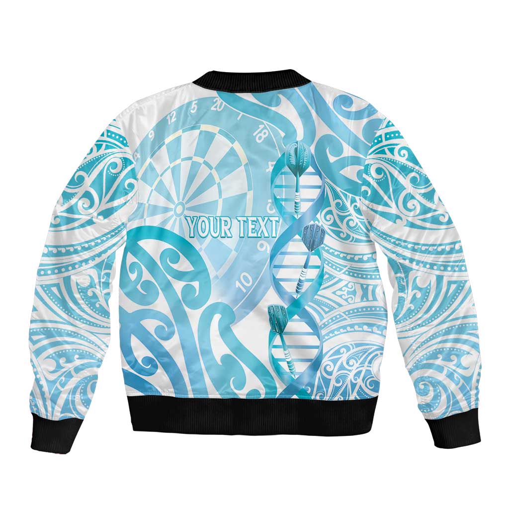 Personalised New Zealand Darts Bomber Jacket Aotearoa Maori Its In My DNA White - Polynesian Pride