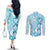 Personalised New Zealand Darts Couples Matching Off The Shoulder Long Sleeve Dress and Long Sleeve Button Shirt Aotearoa Maori Its In My DNA White - Polynesian Pride