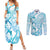 Personalised New Zealand Darts Couples Matching Summer Maxi Dress and Long Sleeve Button Shirt Aotearoa Maori Its In My DNA White - Polynesian Pride