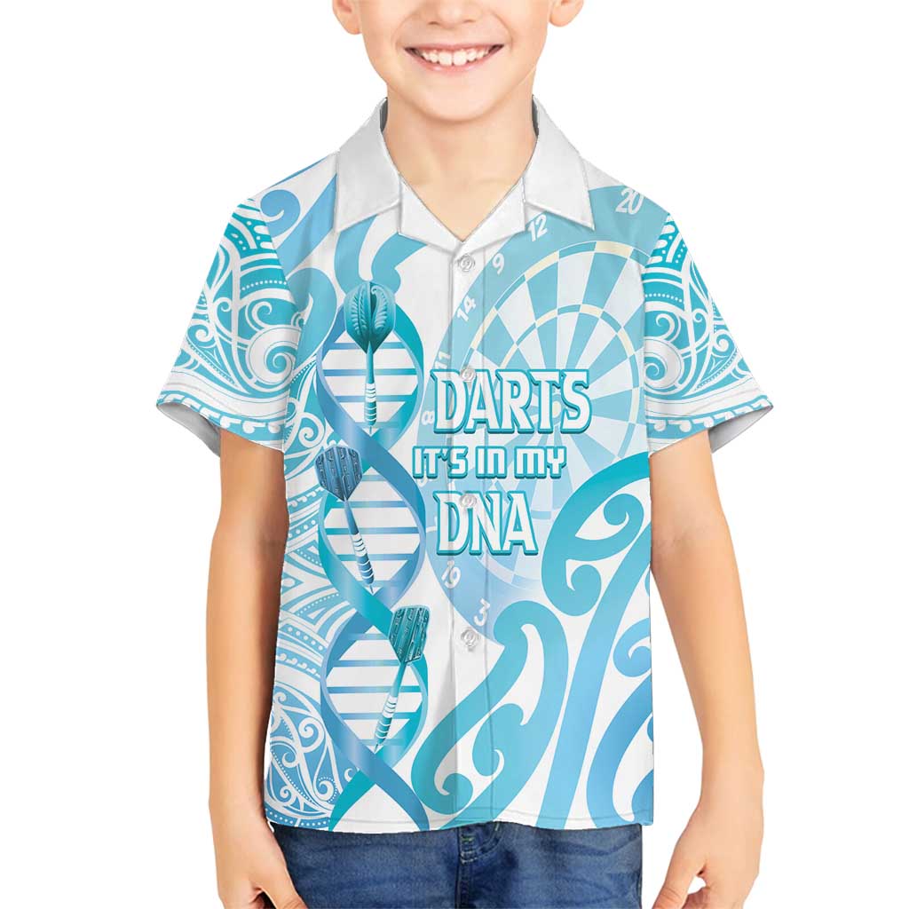 Personalised New Zealand Darts Family Matching Off Shoulder Maxi Dress and Hawaiian Shirt Aotearoa Maori Its In My DNA White - Polynesian Pride