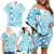 Personalised New Zealand Darts Family Matching Off Shoulder Short Dress and Hawaiian Shirt Aotearoa Maori Its In My DNA White - Polynesian Pride