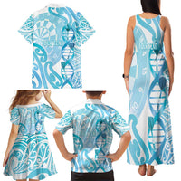 Personalised New Zealand Darts Family Matching Tank Maxi Dress and Hawaiian Shirt Aotearoa Maori Its In My DNA White - Polynesian Pride