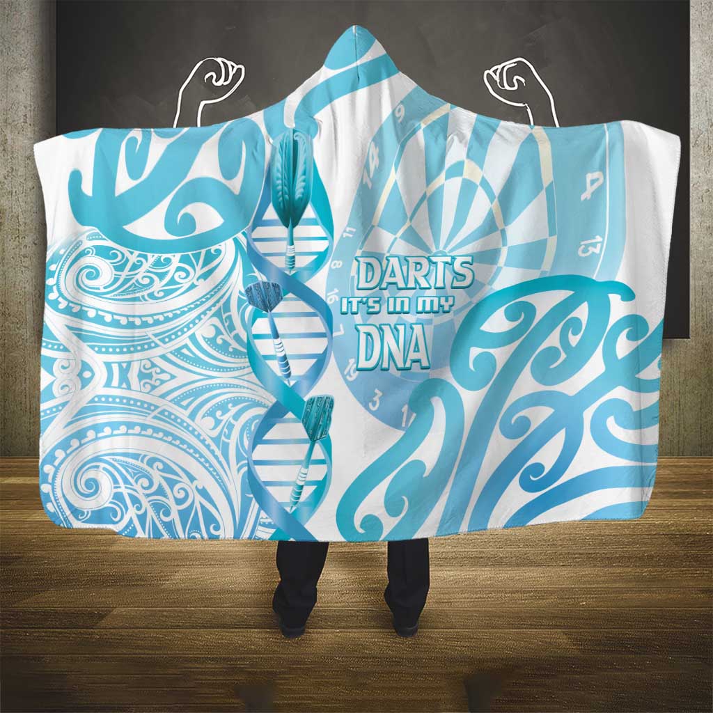 New Zealand Darts Hooded Blanket Aotearoa Maori Its In My DNA White - Polynesian Pride