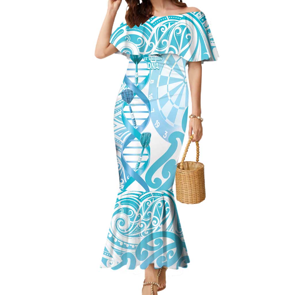 Personalised New Zealand Darts Mermaid Dress Aotearoa Maori Its In My DNA White - Polynesian Pride