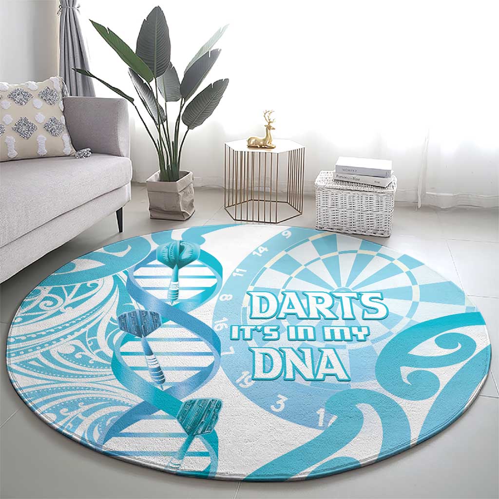 New Zealand Darts Round Carpet Aotearoa Maori Its In My DNA White - Polynesian Pride