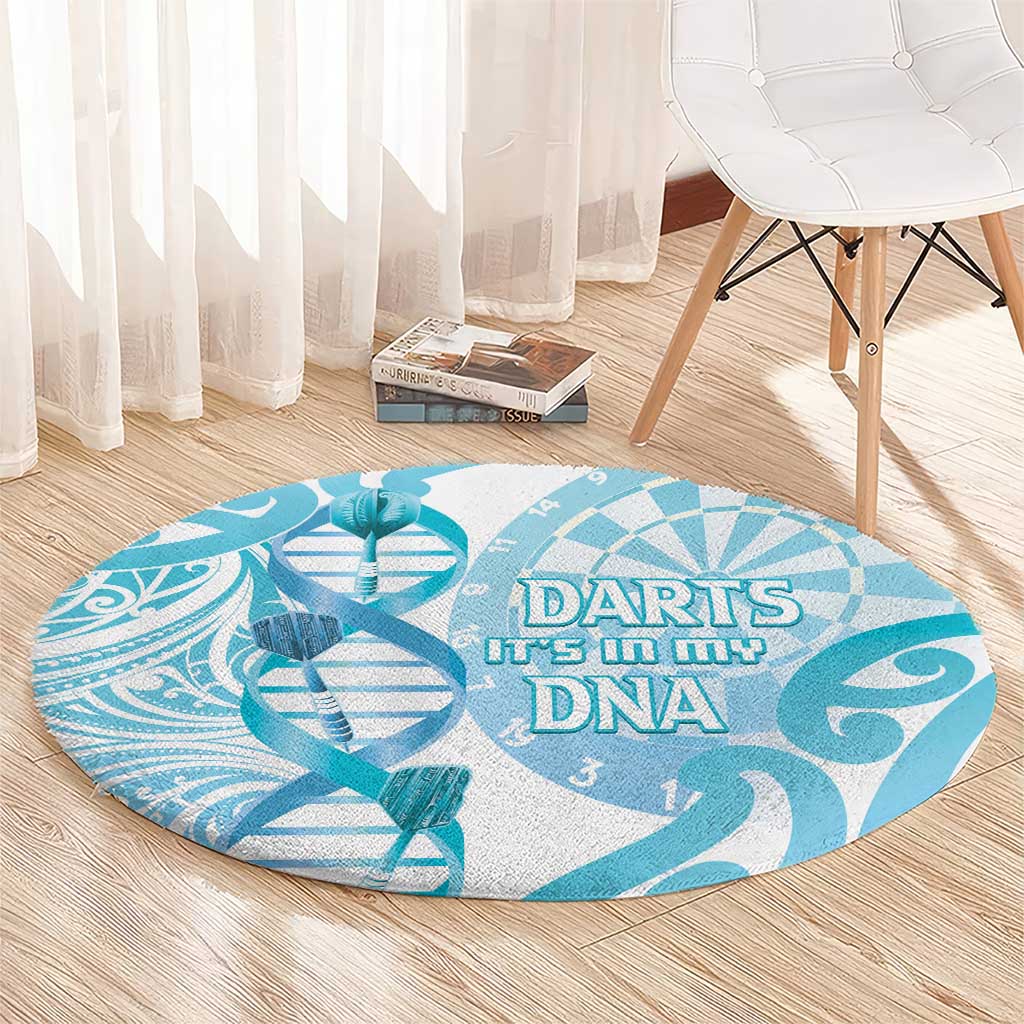 New Zealand Darts Round Carpet Aotearoa Maori Its In My DNA White - Polynesian Pride
