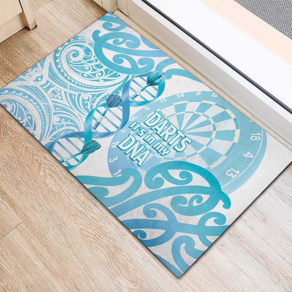 New Zealand Darts Rubber Doormat Aotearoa Maori Its In My DNA White - Polynesian Pride