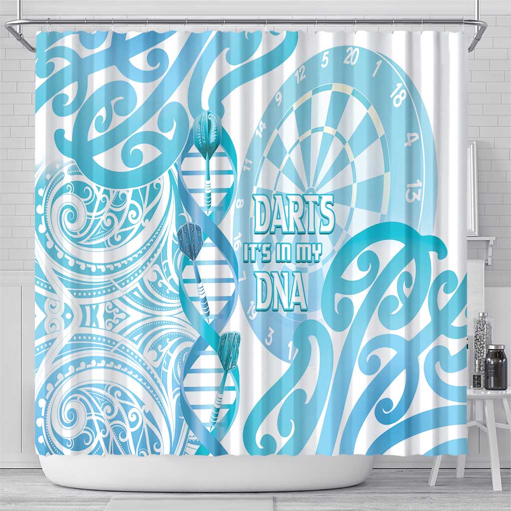 New Zealand Darts Shower Curtain Aotearoa Maori Its In My DNA White - Polynesian Pride