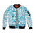 Personalised New Zealand Darts Sleeve Zip Bomber Jacket Aotearoa Maori Its In My DNA White - Polynesian Pride