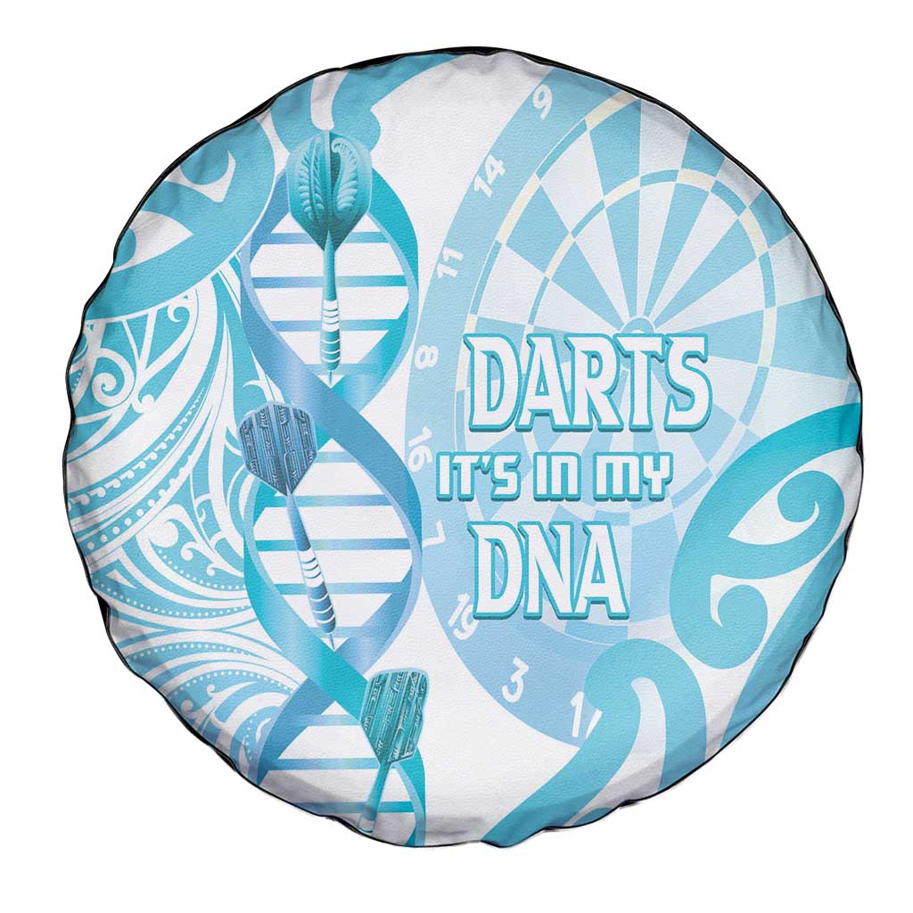 New Zealand Darts Spare Tire Cover Aotearoa Maori Its In My DNA White - Polynesian Pride