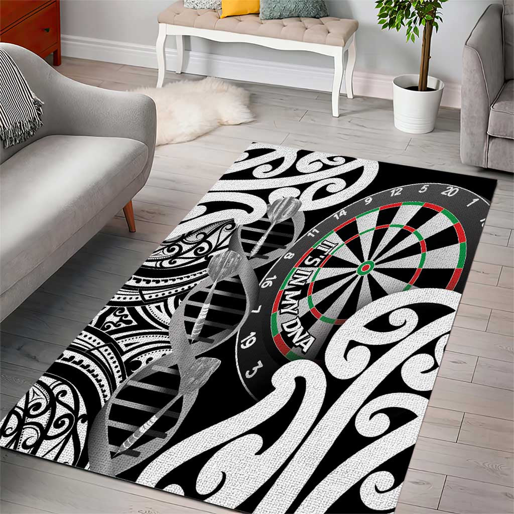 New Zealand Darts Area Rug Aotearoa Maori Its In My DNA Black - Polynesian Pride
