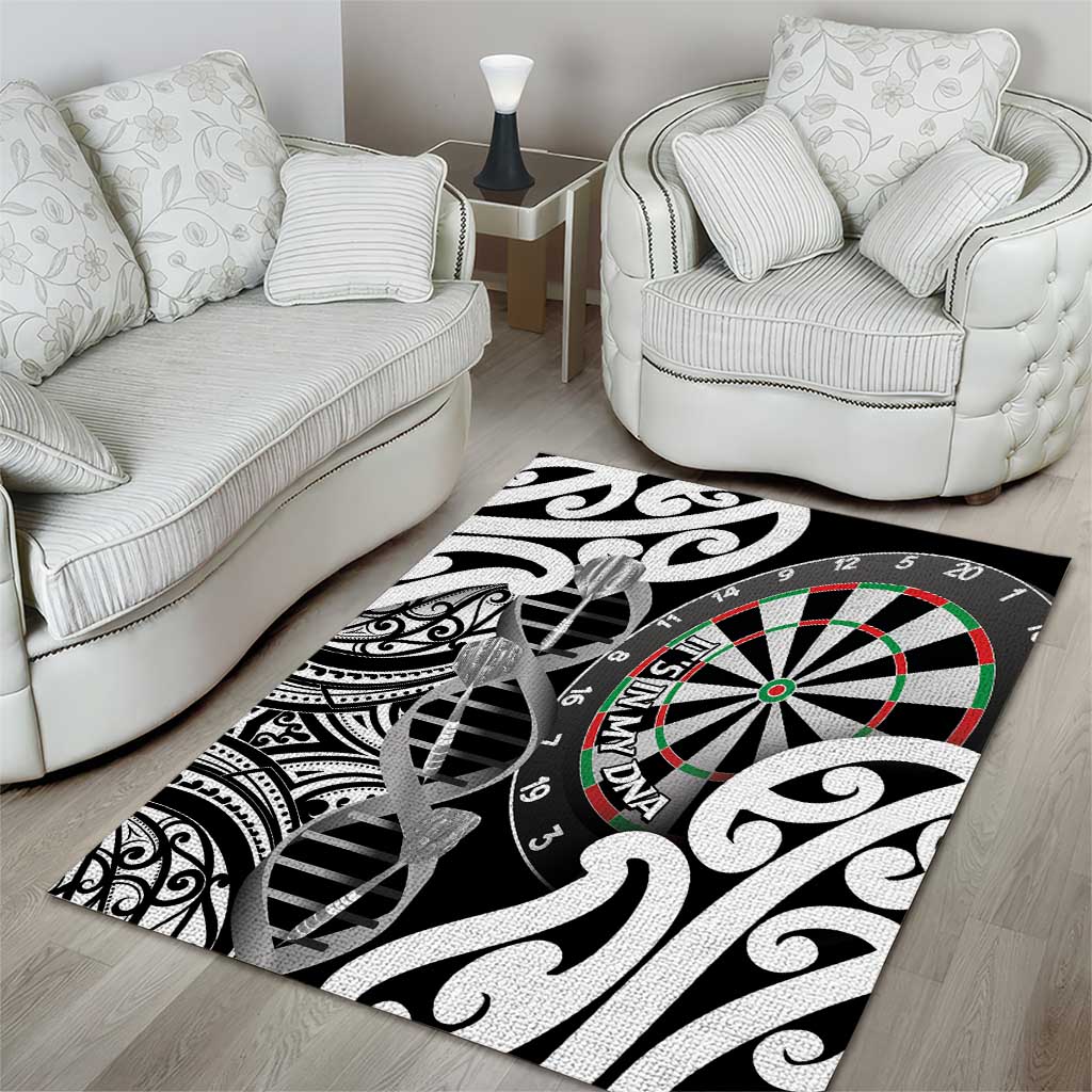 New Zealand Darts Area Rug Aotearoa Maori Its In My DNA Black - Polynesian Pride