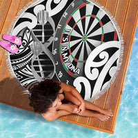 New Zealand Darts Beach Blanket Aotearoa Maori Its In My DNA Black - Polynesian Pride