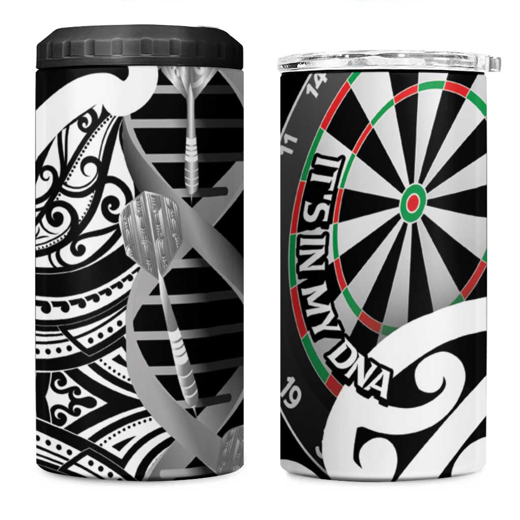 New Zealand Darts 4 in 1 Can Cooler Tumbler Aotearoa Maori Its In My DNA Black - Polynesian Pride