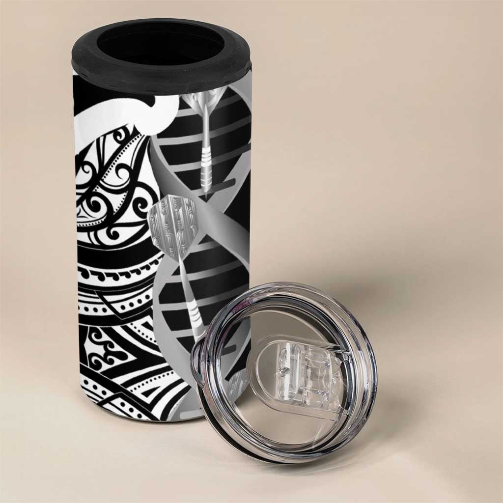 New Zealand Darts 4 in 1 Can Cooler Tumbler Aotearoa Maori Its In My DNA Black - Polynesian Pride
