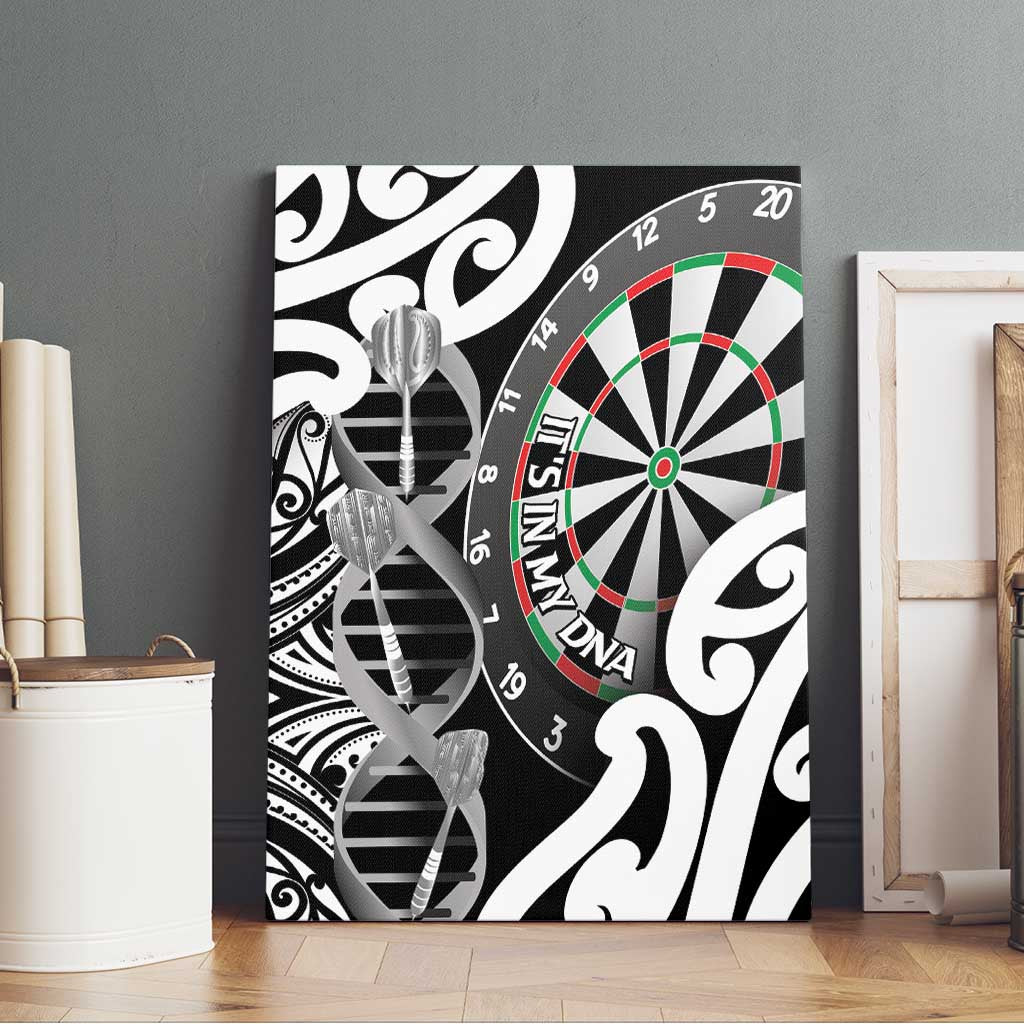 New Zealand Darts Canvas Wall Art Aotearoa Maori Its In My DNA Black - Polynesian Pride
