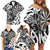 Personalised New Zealand Darts Family Matching Off Shoulder Short Dress and Hawaiian Shirt Aotearoa Maori Its In My DNA Black - Polynesian Pride
