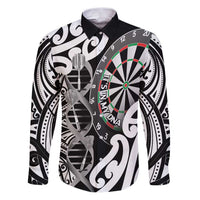 Personalised New Zealand Darts Family Matching Puletasi and Hawaiian Shirt Aotearoa Maori Its In My DNA Black - Polynesian Pride