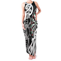 Personalised New Zealand Darts Family Matching Tank Maxi Dress and Hawaiian Shirt Aotearoa Maori Its In My DNA Black - Polynesian Pride