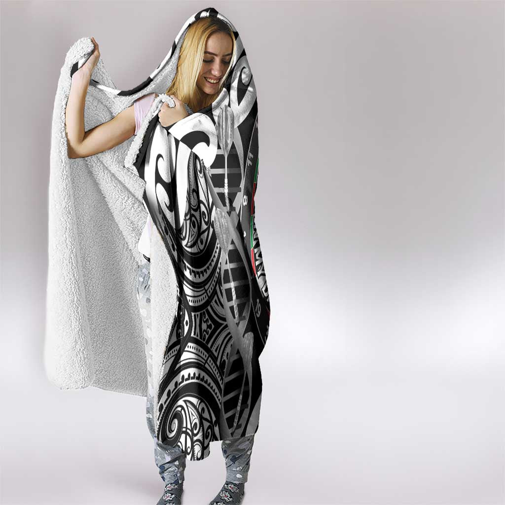 New Zealand Darts Hooded Blanket Aotearoa Maori Its In My DNA Black LT14 - Polynesian Pride