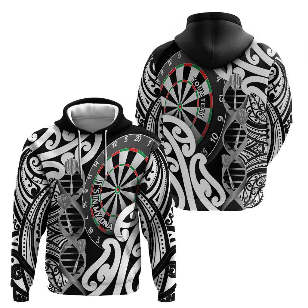 Personalised New Zealand Darts Hoodie Aotearoa Maori Its In My DNA Black - Polynesian Pride