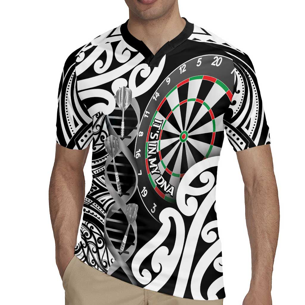 Personalised New Zealand Darts Rugby Jersey Aotearoa Maori Its In My DNA Black - Polynesian Pride