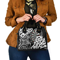 New Zealand Darts Shoulder Handbag Aotearoa Maori Its In My DNA Black - Polynesian Pride