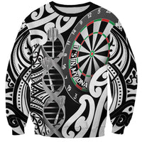 Personalised New Zealand Darts Sweatshirt Aotearoa Maori Its In My DNA Black - Polynesian Pride