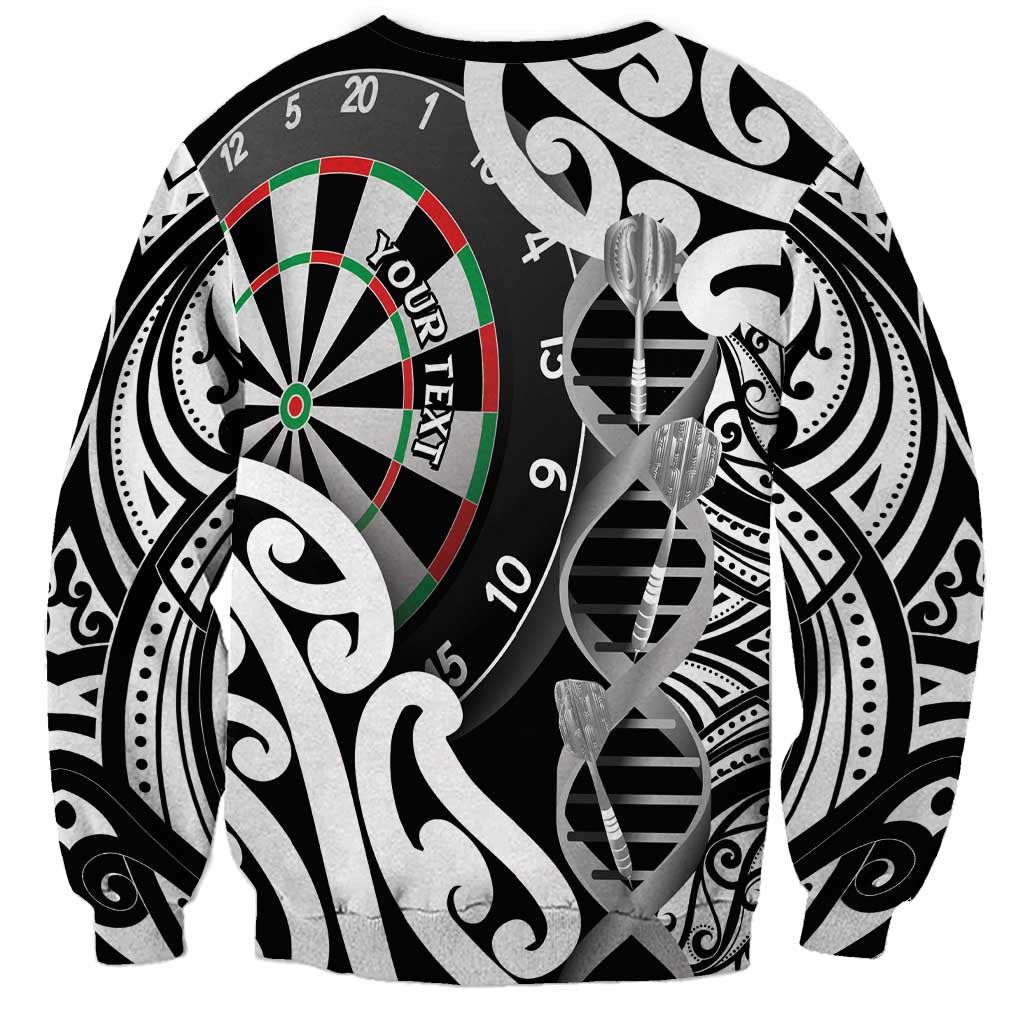Personalised New Zealand Darts Sweatshirt Aotearoa Maori Its In My DNA Black - Polynesian Pride