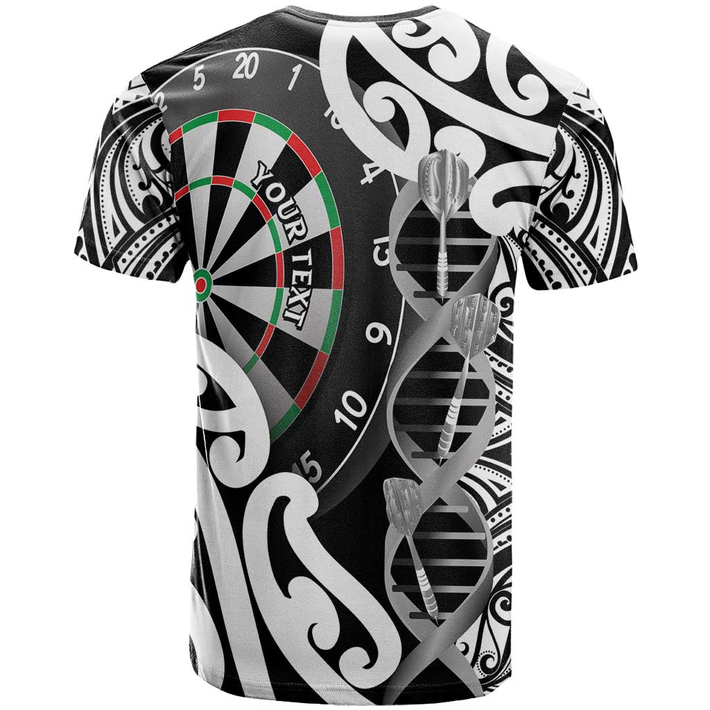 Personalised New Zealand Darts T Shirt Aotearoa Maori Its In My DNA Black - Polynesian Pride