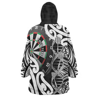 Personalised New Zealand Darts Wearable Blanket Hoodie Aotearoa Maori Its In My DNA Black - Polynesian Pride