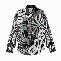 Personalised New Zealand Darts Women Casual Shirt Aotearoa Maori Its In My DNA Black - Polynesian Pride