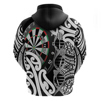 Personalised New Zealand Darts Zip Hoodie Aotearoa Maori Its In My DNA Black - Polynesian Pride