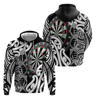 Personalised New Zealand Darts Zip Hoodie Aotearoa Maori Its In My DNA Black - Polynesian Pride