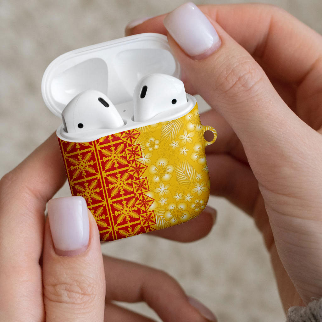Kahili Quilt Hawaii AirPods Case Tropical Flower Seamless Half Style