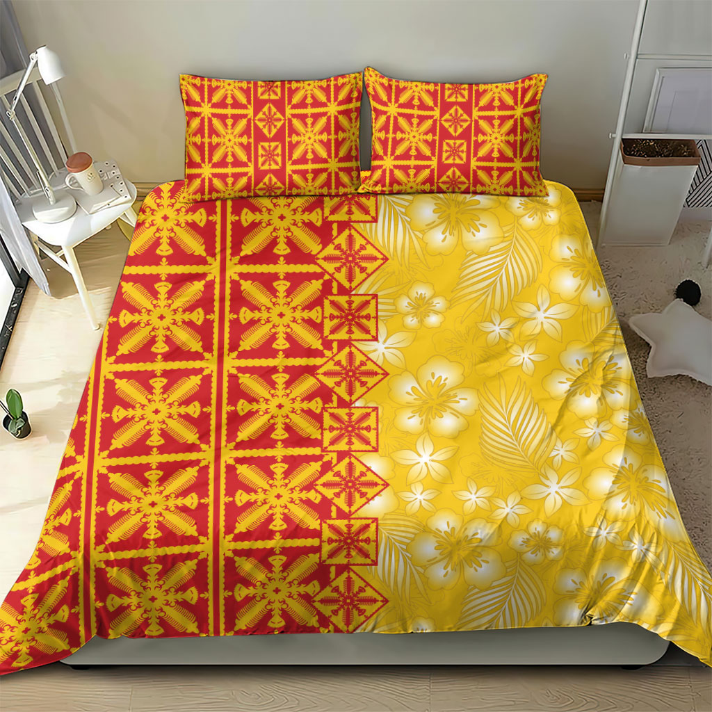 Kahili Quilt Hawaii Bedding Set Tropical Flower Seamless Half Style