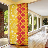Kahili Quilt Hawaii Door Cover Tropical Flower Seamless Half Style