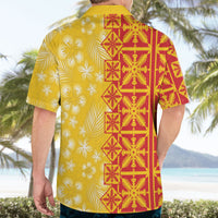 Kahili Quilt Hawaii Hawaiian Shirt Tropical Flower Seamless Half Style