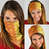 Kahili Quilt Hawaii Neck Gaiter Tropical Flower Seamless Half Style