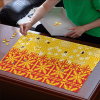Kahili Quilt Hawaii Puzzle Tropical Flower Seamless Half Style