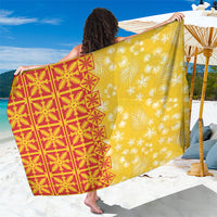 Kahili Quilt Hawaii Sarong Tropical Flower Seamless Half Style