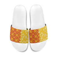Kahili Quilt Hawaii Slide Sandals Tropical Flower Seamless Half Style