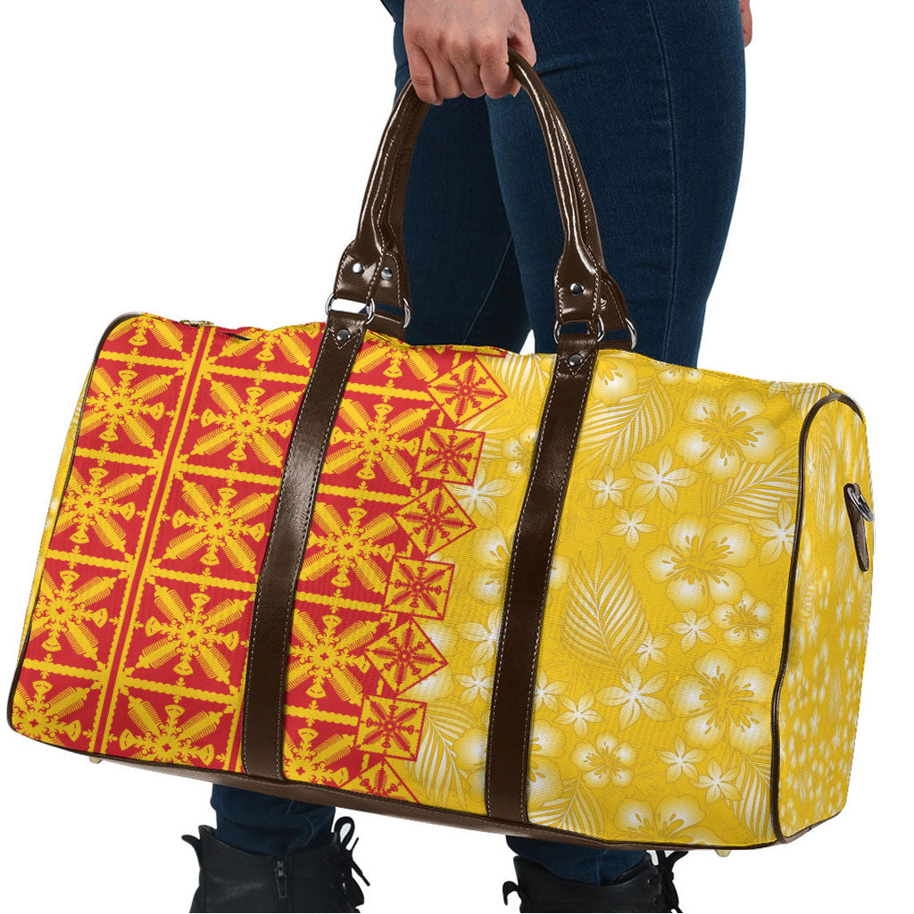 Kahili Quilt Hawaii Travel Bag Tropical Flower Seamless Half Style