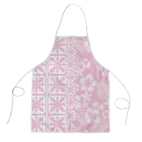 Pastel Pink Kahili Quilt Hawaii Apron Tropical Flower Seamless Half Style