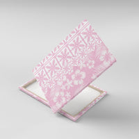 Pastel Pink Kahili Quilt Hawaii Canvas Wall Art Tropical Flower Seamless Half Style